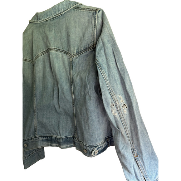 Vintage Distressed GAP Blue Jean Jacket Classic Denim Style - Picture 8 of 9